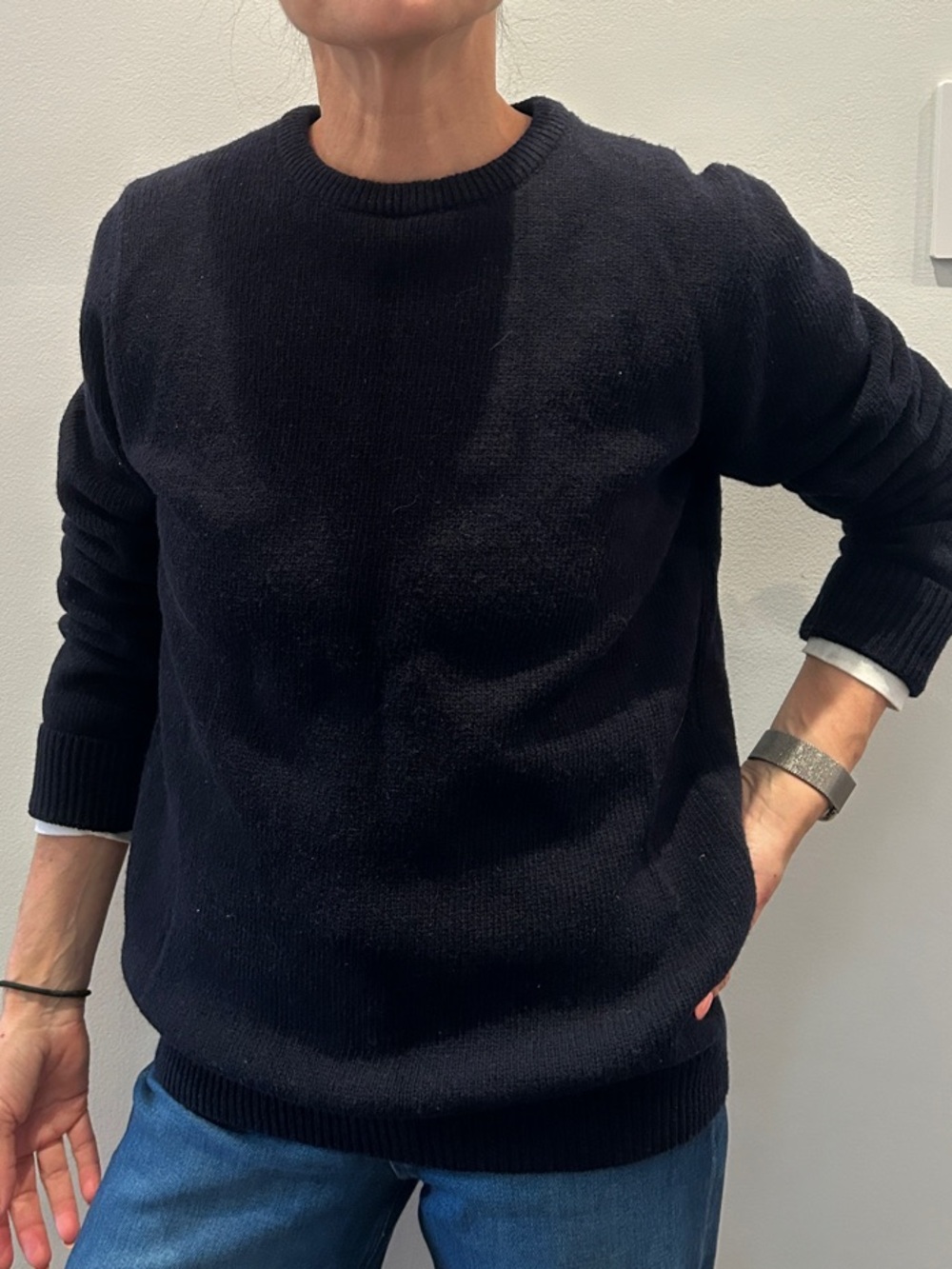 Brandy Melville Classic Navy Crewneck Women's Sweater